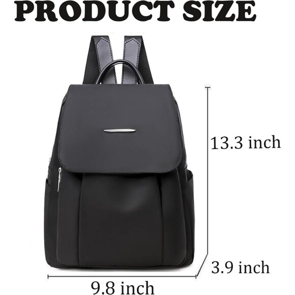 Black Nylon Small Travel Backpack for Women 8L Lightweight Zipper main image 7